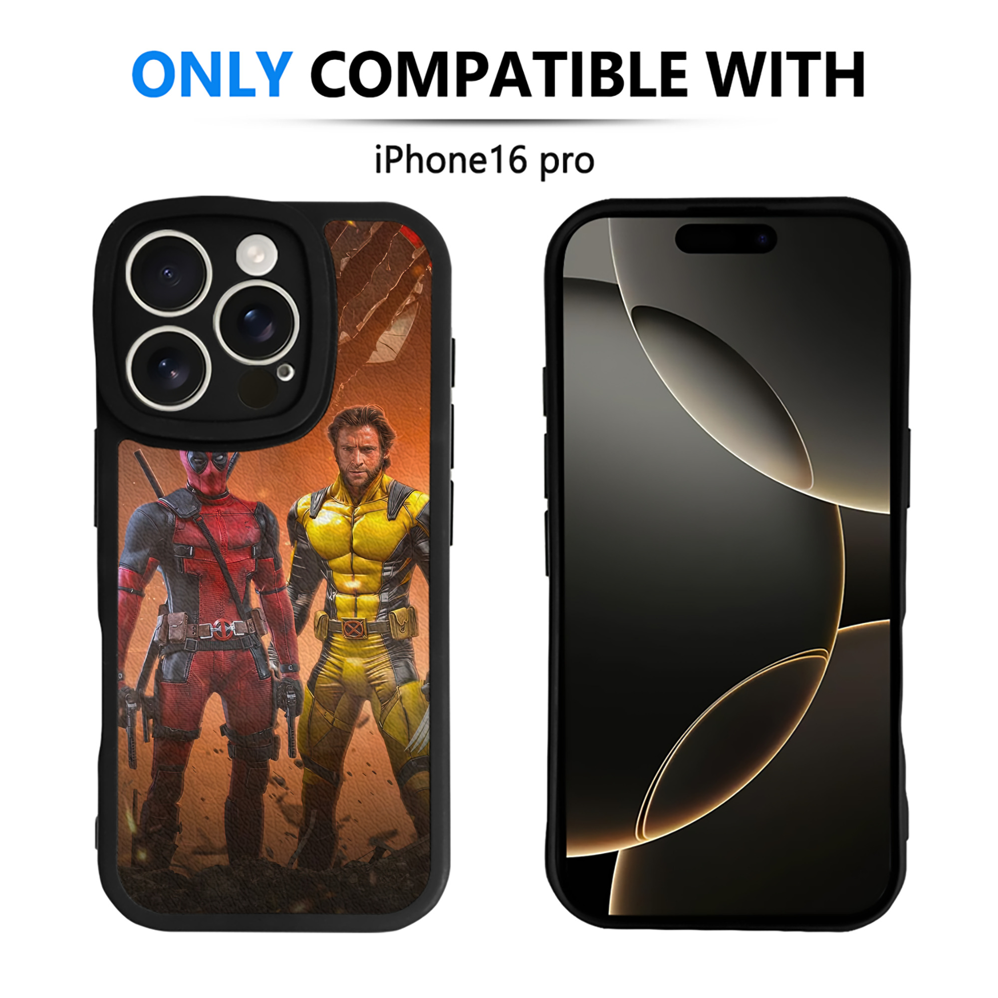 （画像用） Deadpool デッドプール 【iPhone 16シリーズ対応】シリコンスマホケース（レザー調） 材質：シリコン